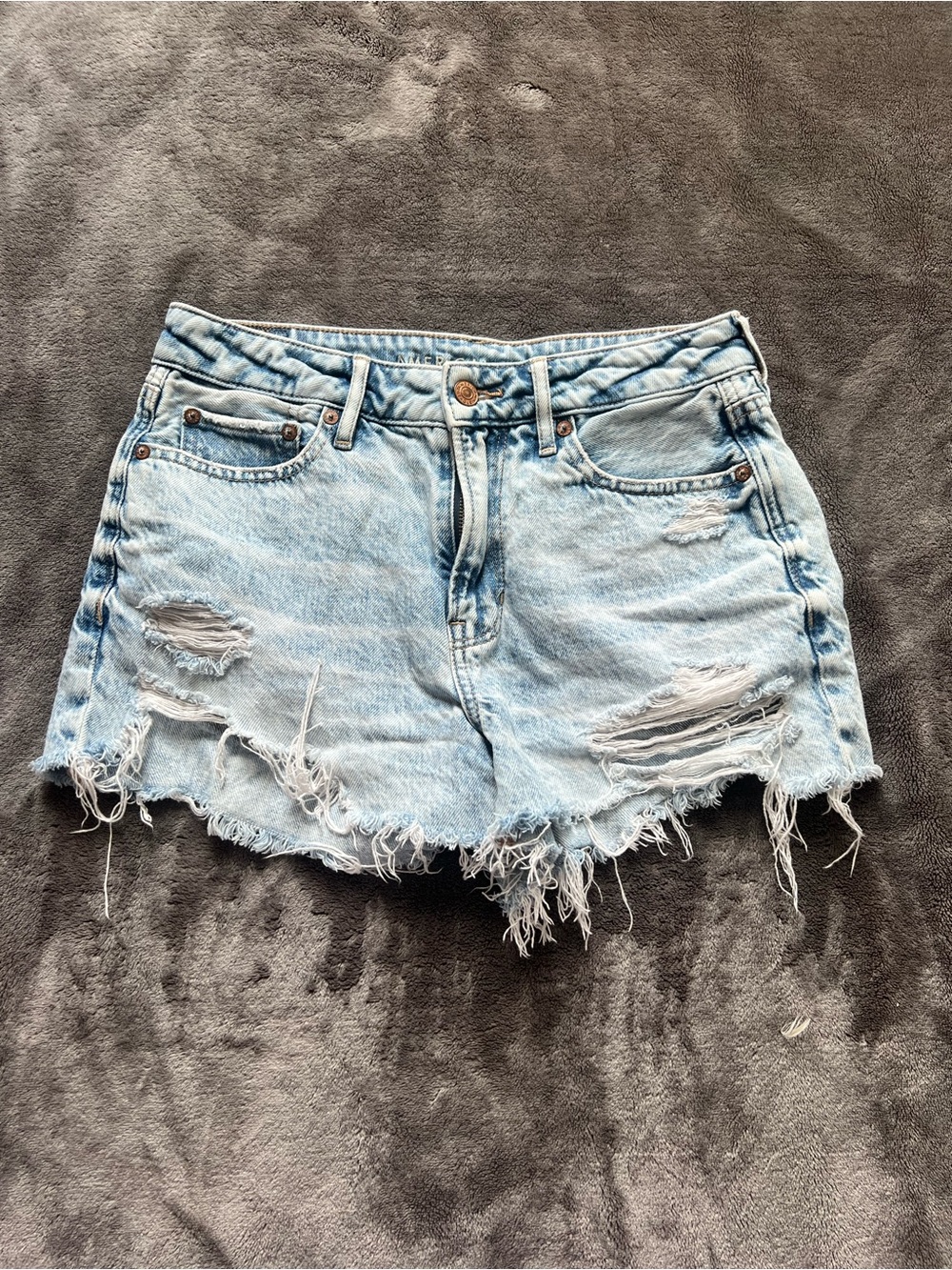 American Eagle Outfitters Light Wash Ripped Denim Shorts